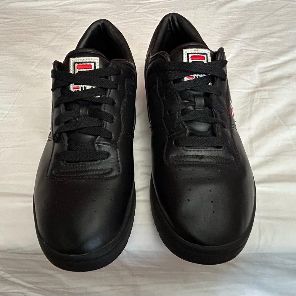 Fila Mens Oiginal Fitness Leather Classic Sneakers Black/White/Red 11.5